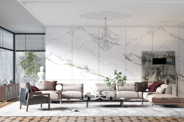 Керамогранит NTCeramic Atlas Wide Carrara Gold mat NTT3000M