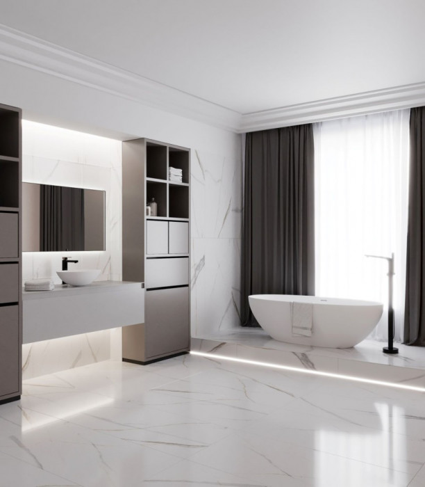 Керамогранит NTCeramic Marmo Maritaca Statuario Ultra White NTT99513M (60х120 см)