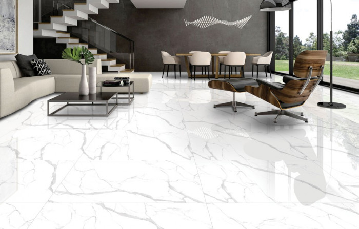 Керамогранит NTCeramic Marmo Statuario Ultra White NTT99512M (60х120 см)